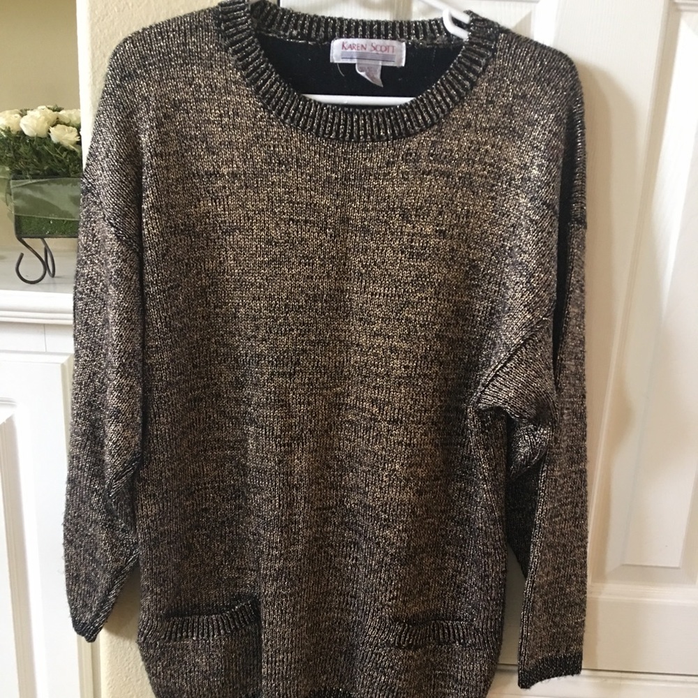 Karen Scott Gold foil sweater